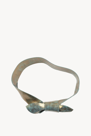 Jin 6, cinturon anudado de cuero bronce turquesa
