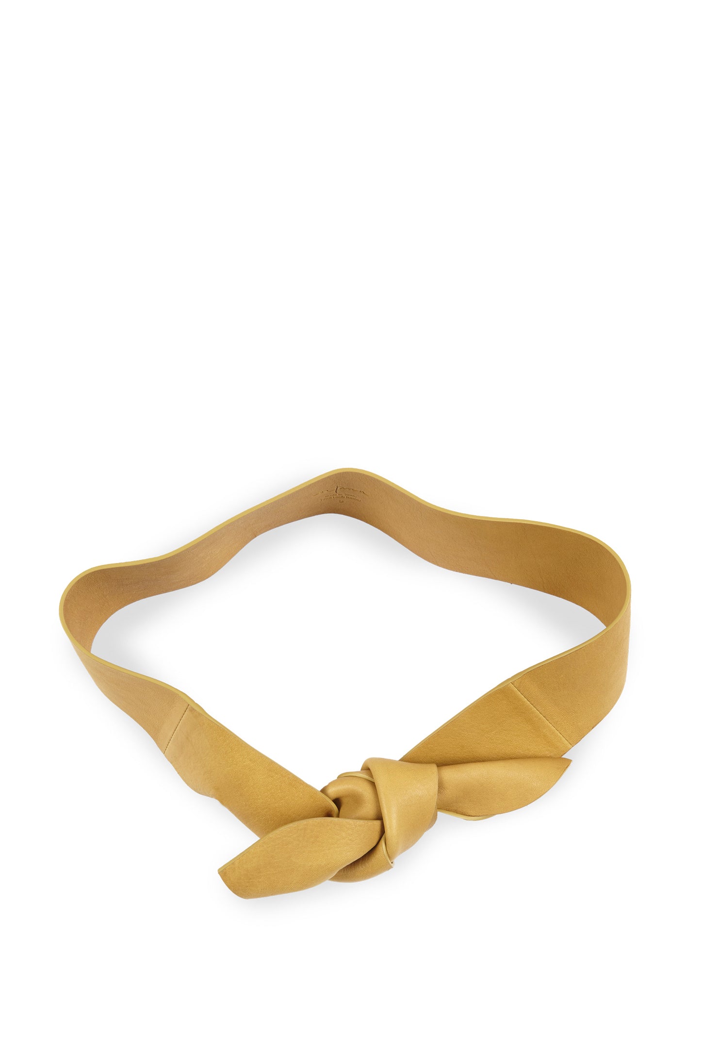 Jin 6, mustard leather knotted belt