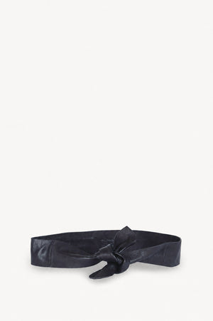 Jin 4, navy blue leather knotted belt