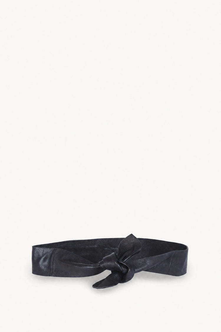 Jin 4, navy blue leather knotted belt