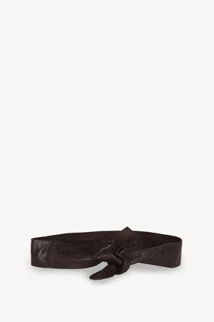 Jin 4, dark brown leather knotted belt
