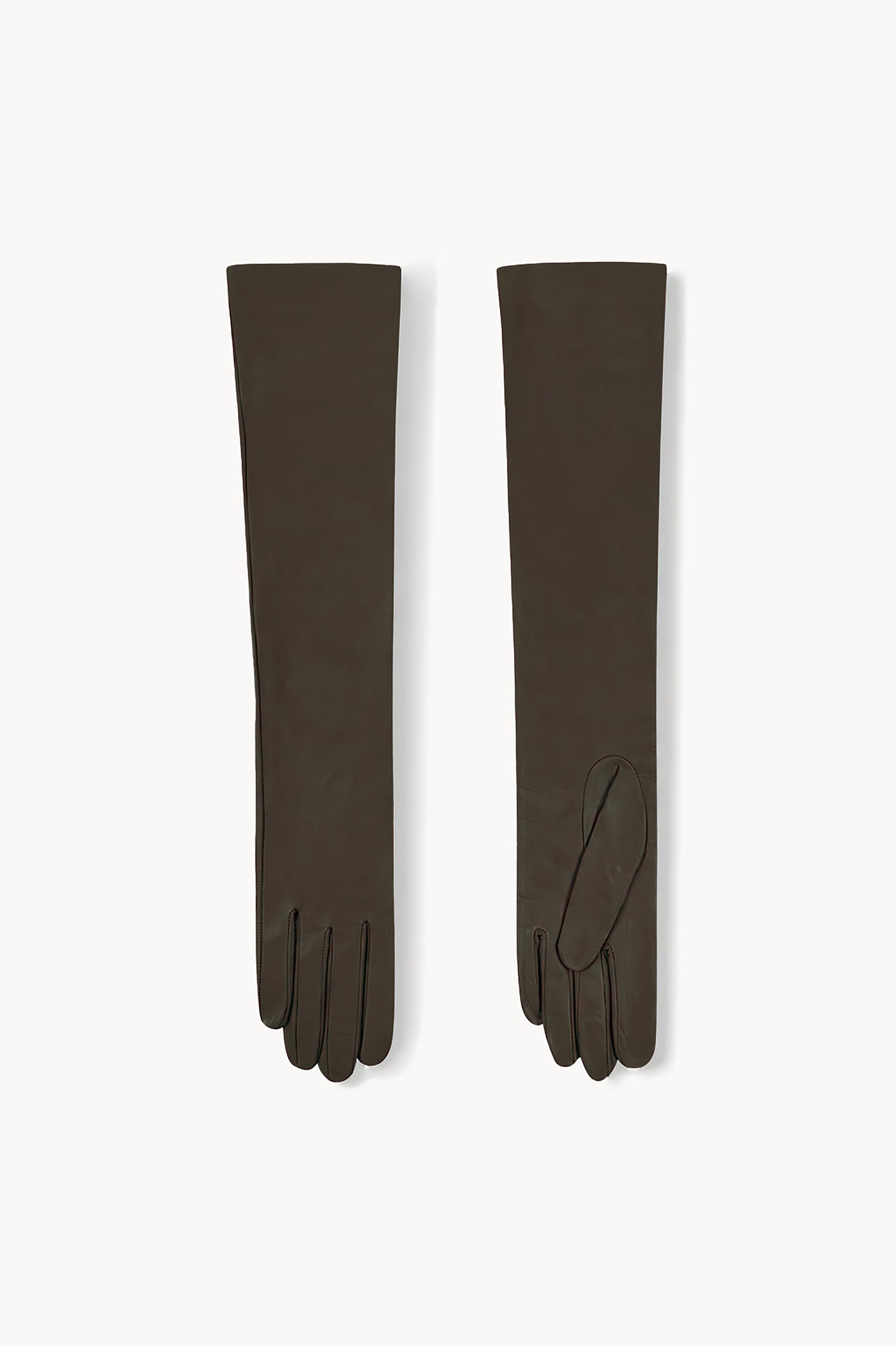 Jin, khaki leather gloves