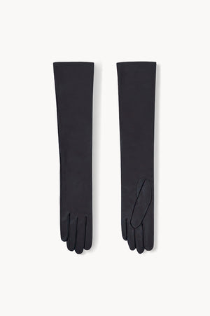 Jin, grey leather gloves