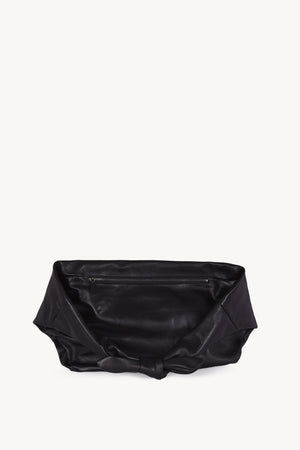 Jin L, black leather fanny pack