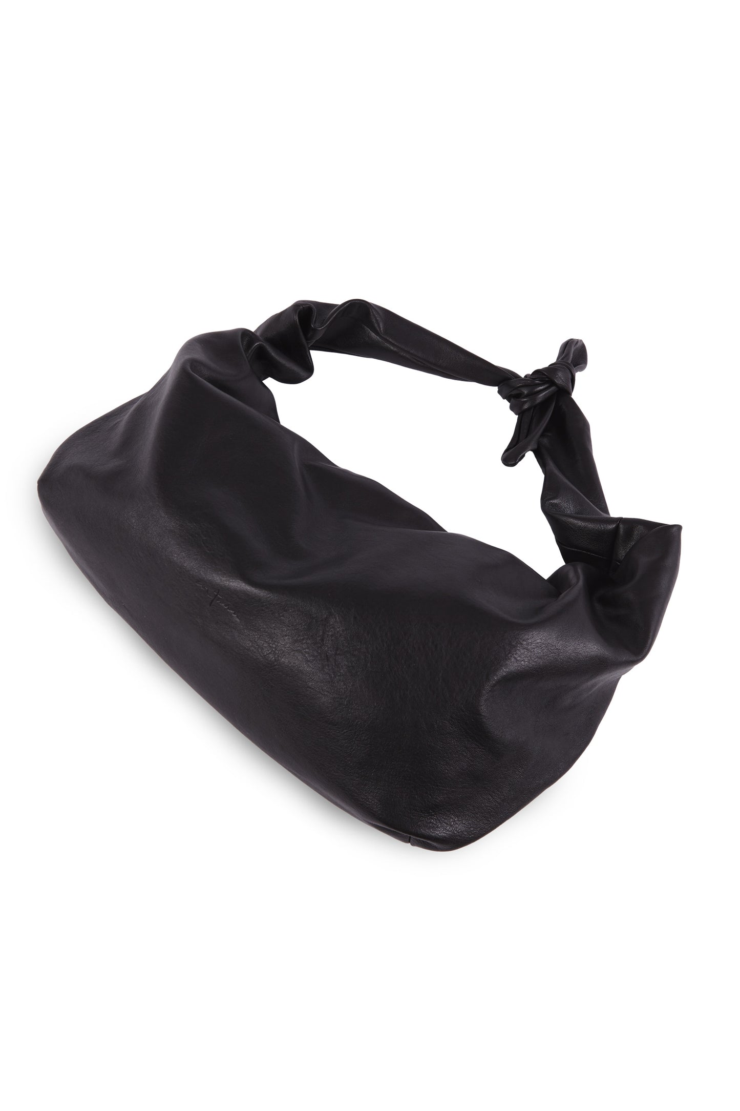 Jin L, black leather fanny pack