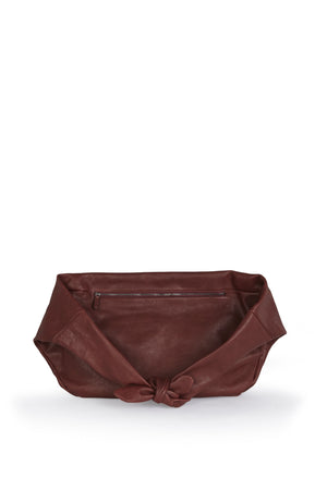 Jin L, large burgundy leather fanny pack