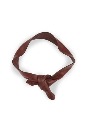 Jin, knotted belt in burgundy leather