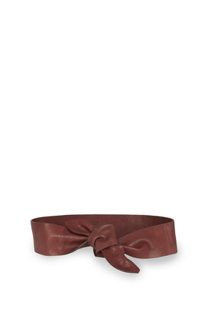 Jin, knotted belt in burgundy leather