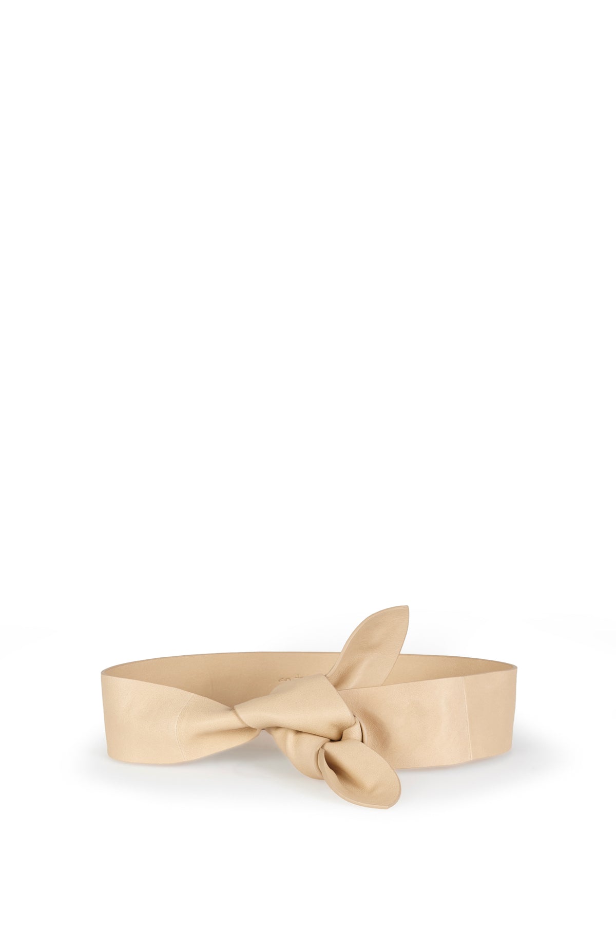 Jin 6, cinturon anudado de cuero beige