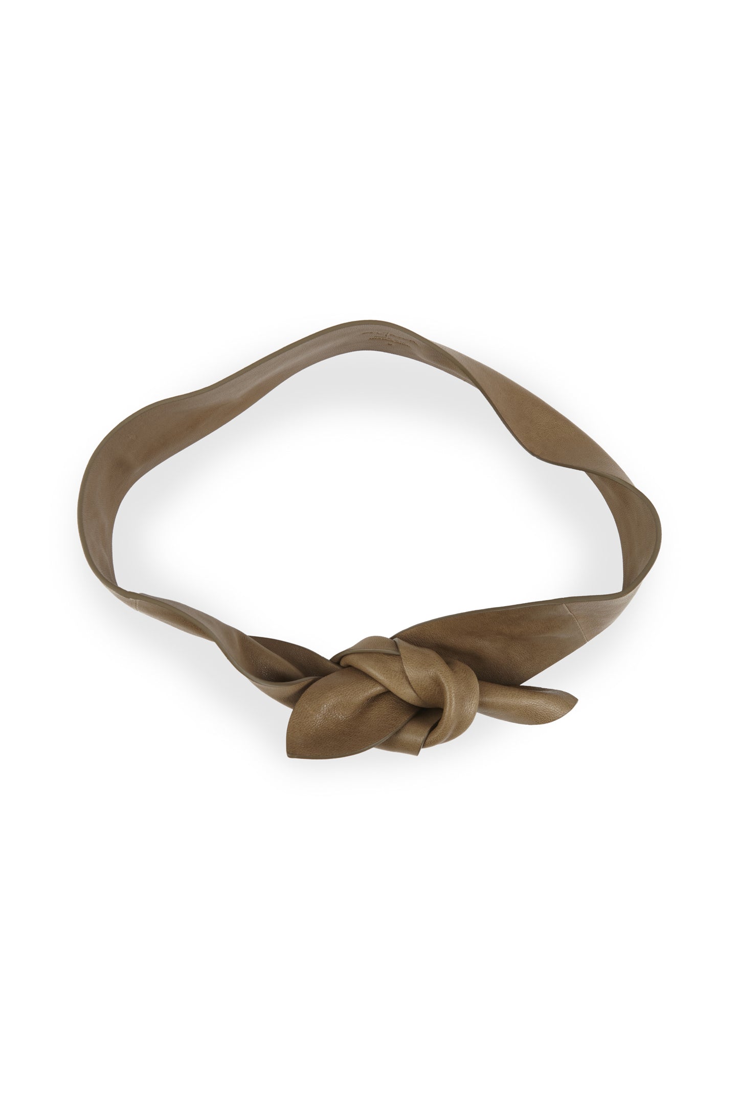 Jin, knotted belt in khaki leather