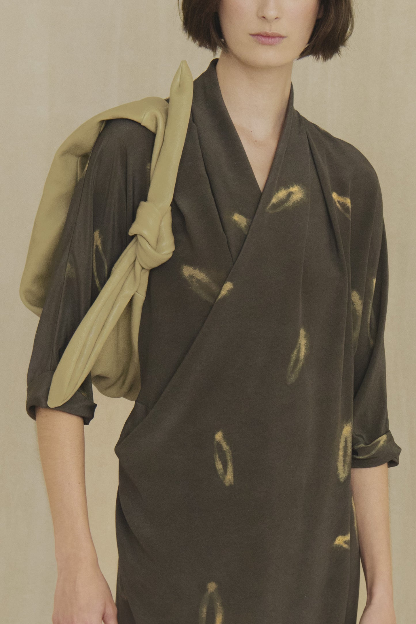 Jin S, olive green leather belt bag