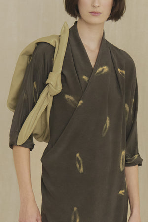 Jin S, olive green leather belt bag