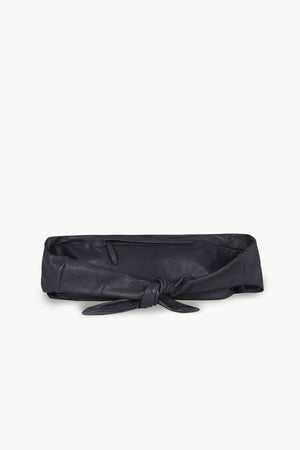 Jin S, navy blue leather belt bag