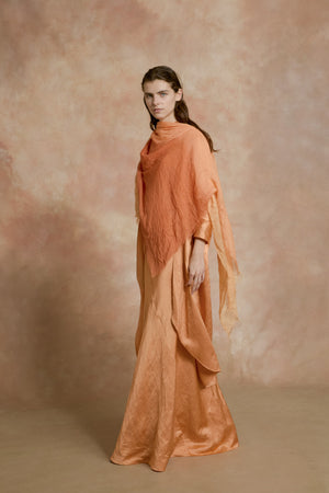 Paz, tangerine long skirt