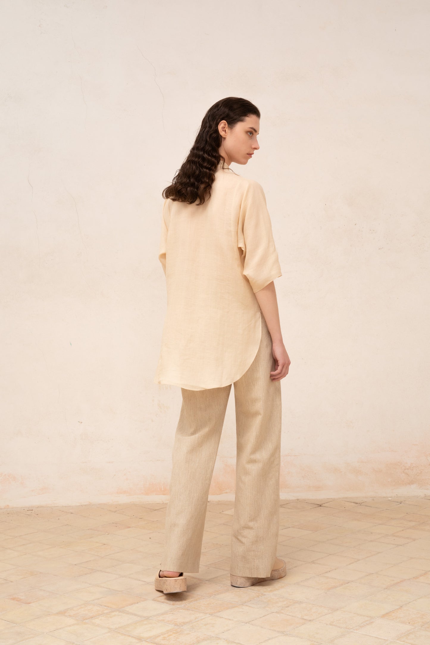 Jules, camisa en ramio beige