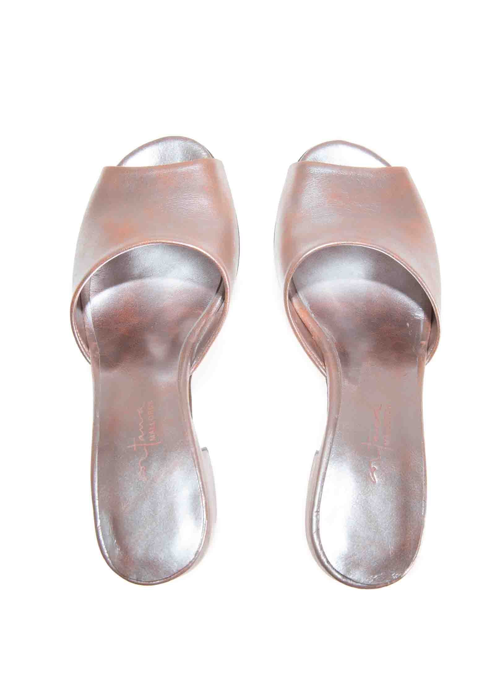 Silver sales leather mules