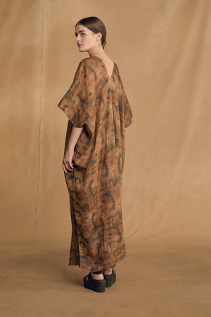 Kaftan, taiyo print ramie dress