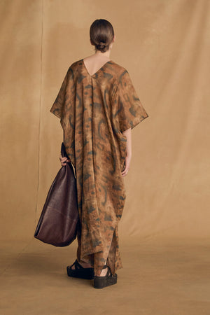 Kaftan, taiyo print ramie dress