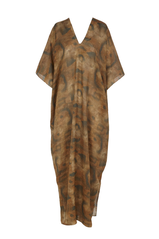 Kaftan, taiyo print ramie dress