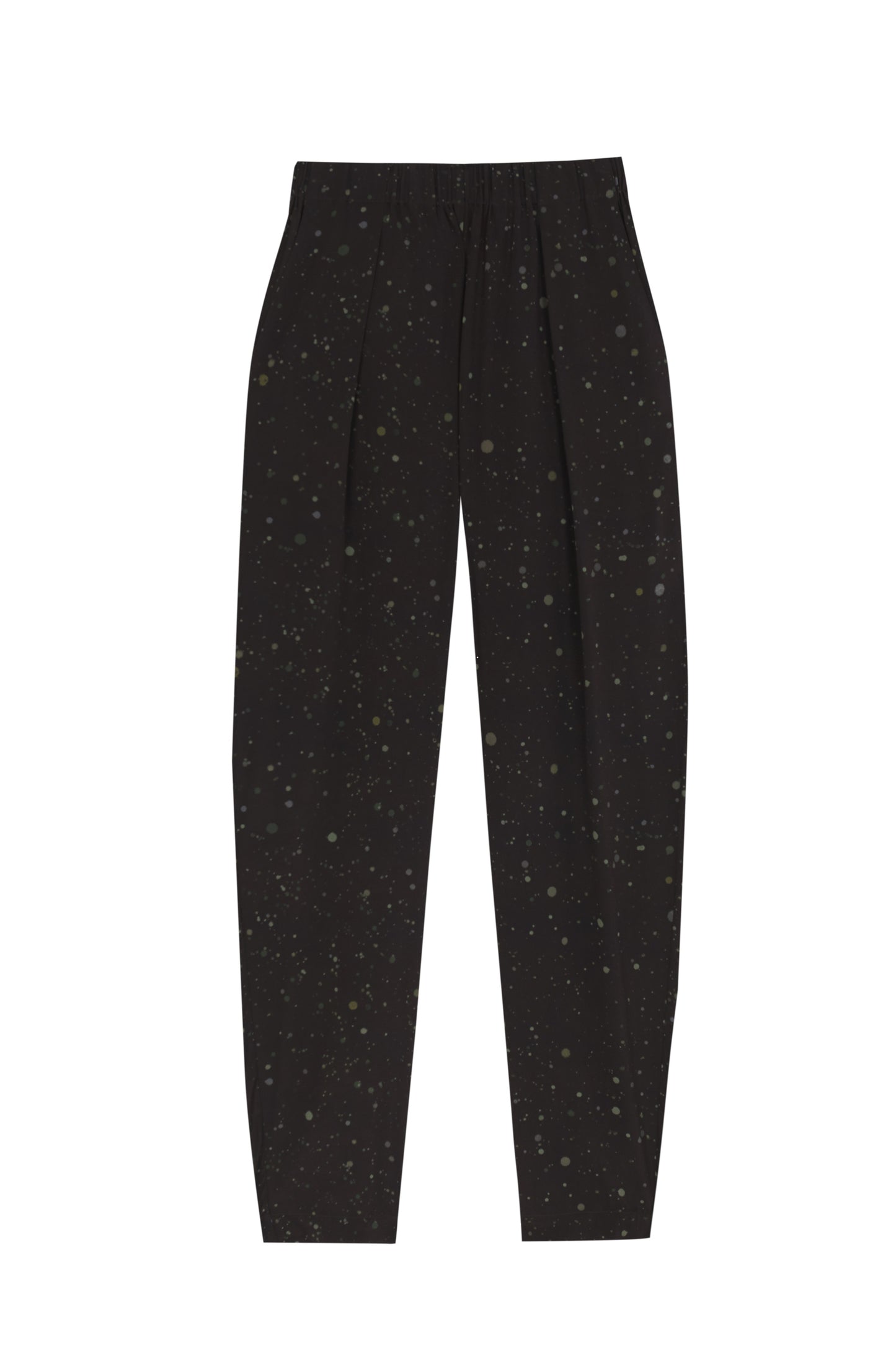 Kale, stains print stretch silk pants