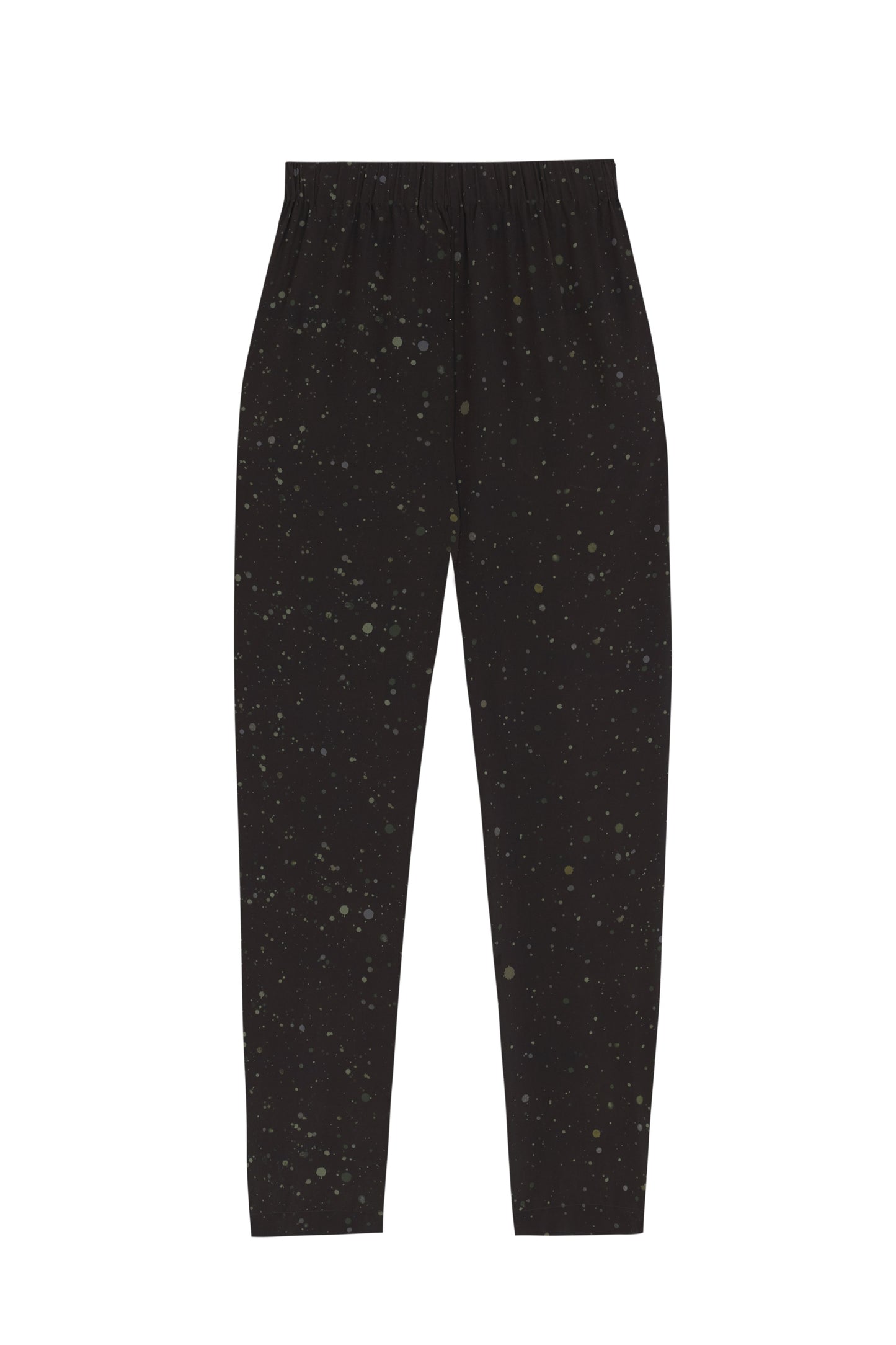 Kale, stains print stretch silk pants