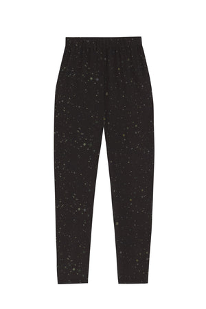 Kale, stains print stretch silk pants