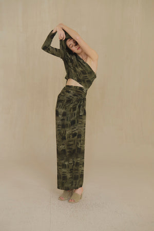 Pareo, falda de seda alva print