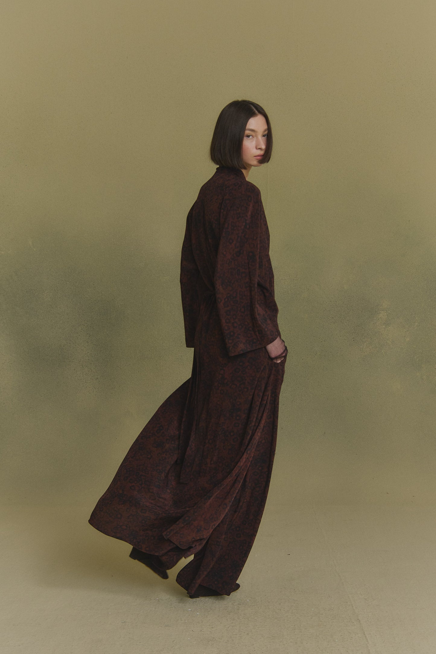 Karlie, deep print silk dress