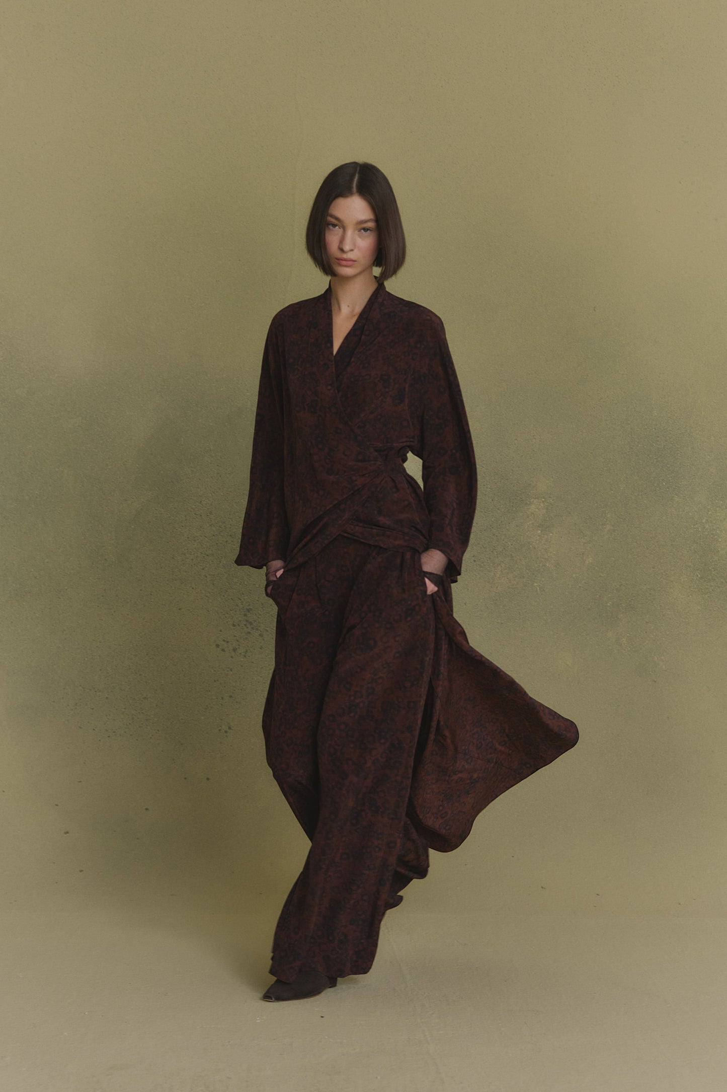 Karlie, deep print silk dress