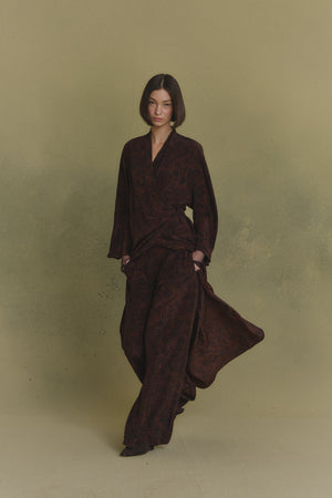 Karlie, deep print silk dress