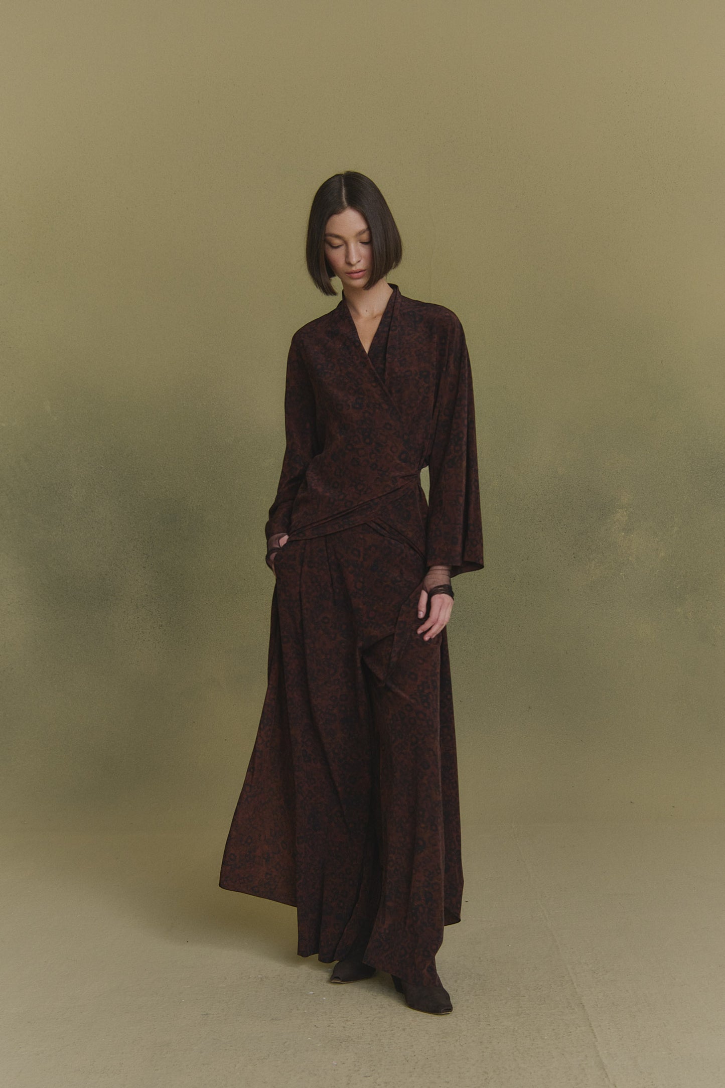 Karlie, deep print silk dress