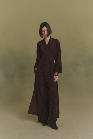 Karlie, deep print silk dress