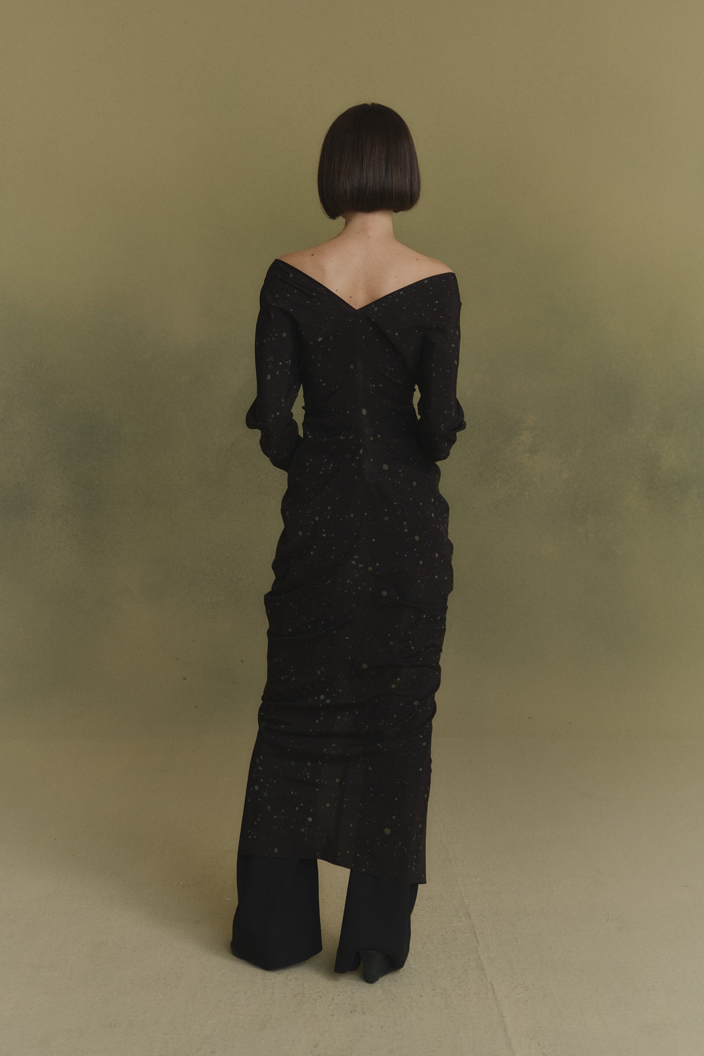 Kaz, stains print stretch silk dress