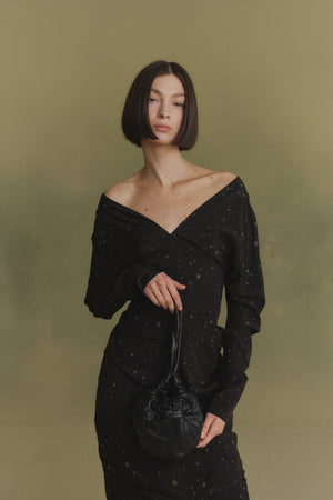 Sack S, small black leather bag