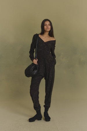 Kaz, stains print stretch silk top