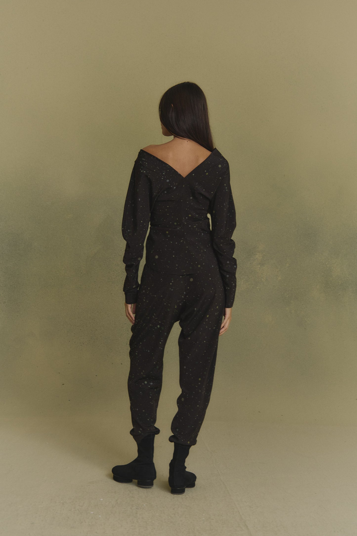 Kaz, stains print stretch silk top