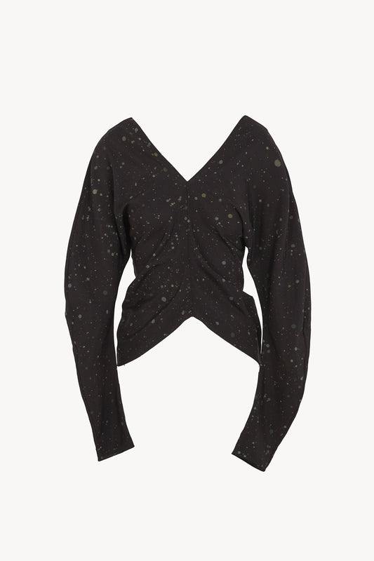 Kaz, top de seda stains print