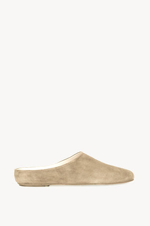 Kibal, dark beige suede women’s babouche
