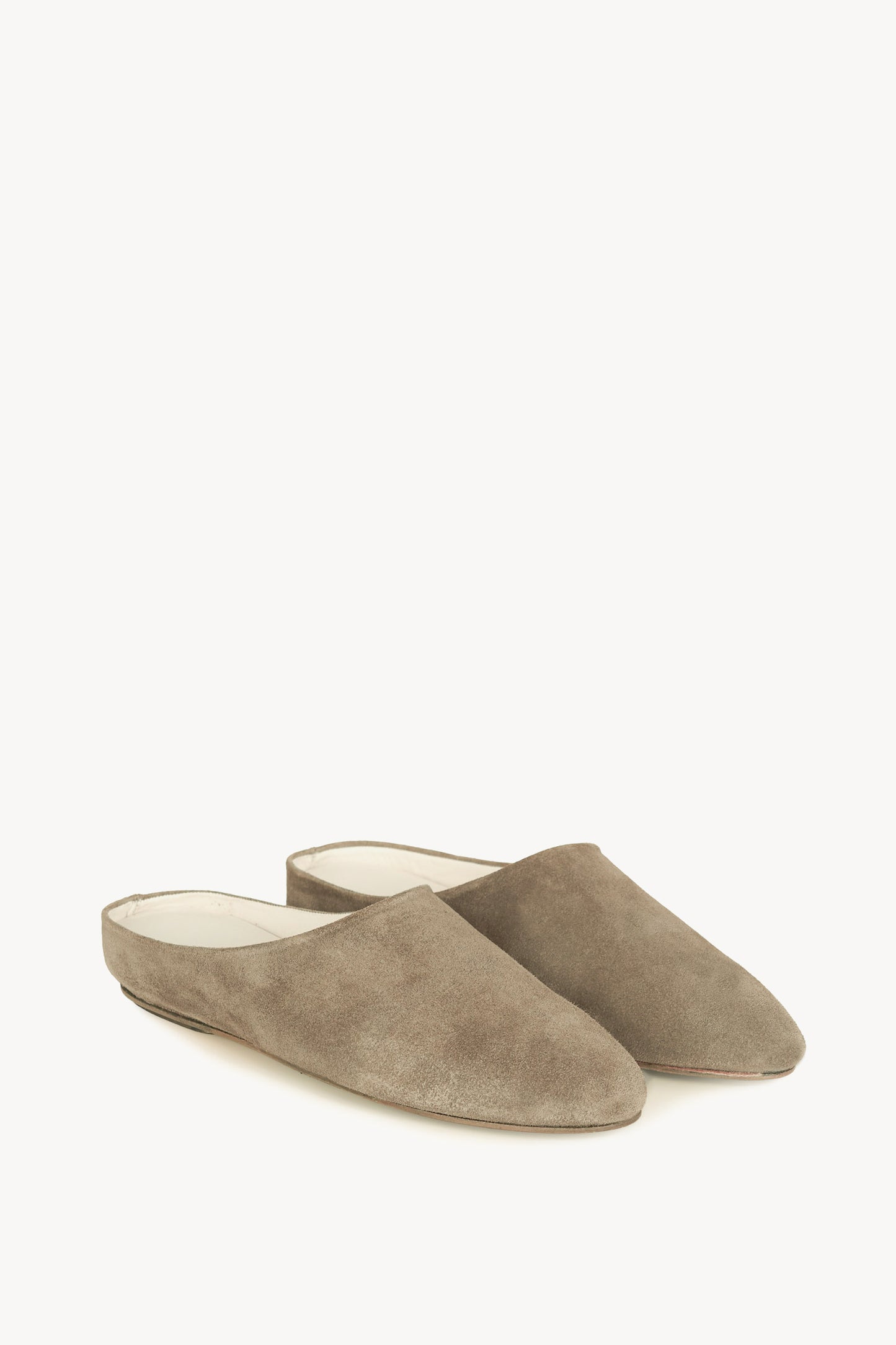 Kibal, dark stone suede women’s babouche