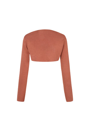 Kiiro, salmon silk knit bolero