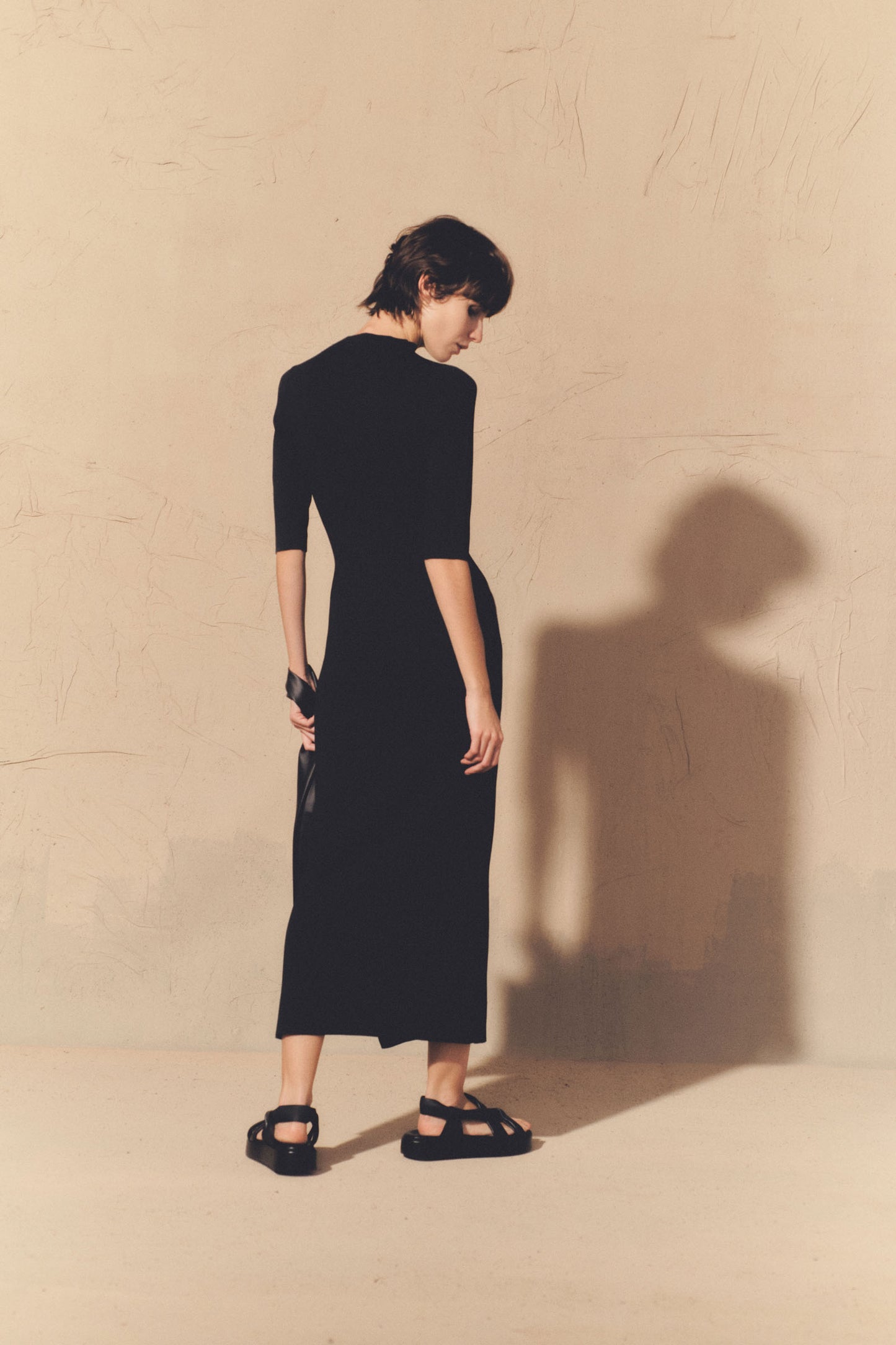 Kiiro, black silk knit dress