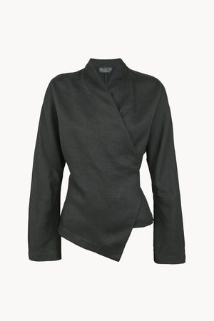 Kyo, ocean green linen and wool jacket
