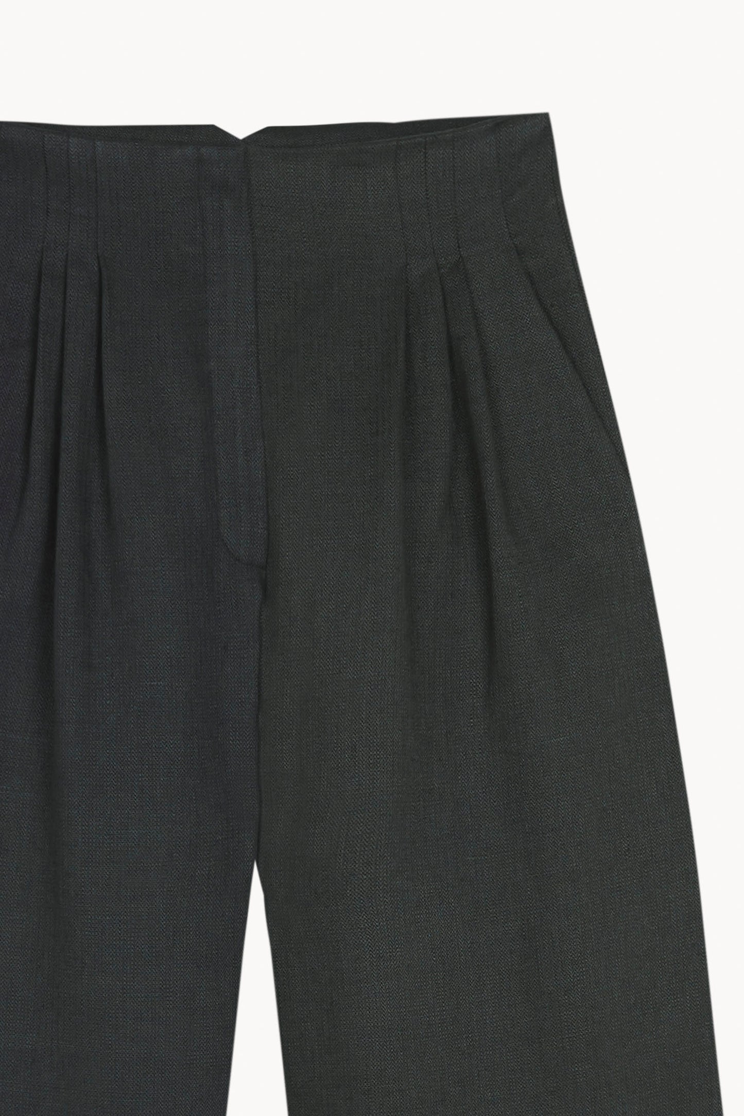 Kyo, ocean green linen and wool trousers