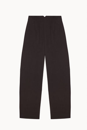 Kyo, burgundy brown linen and wool trousers