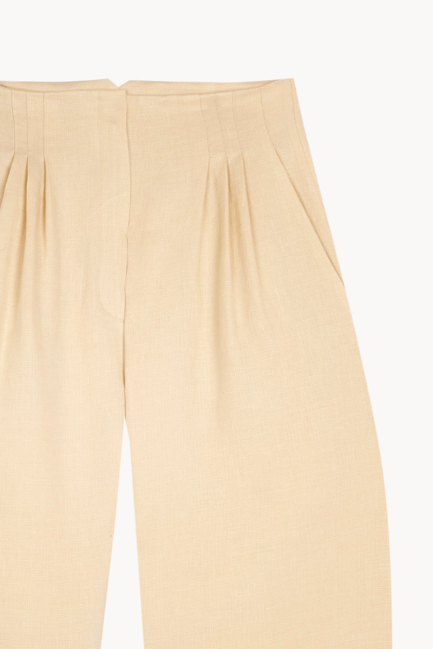 Kyo, sand linen and wool trousers