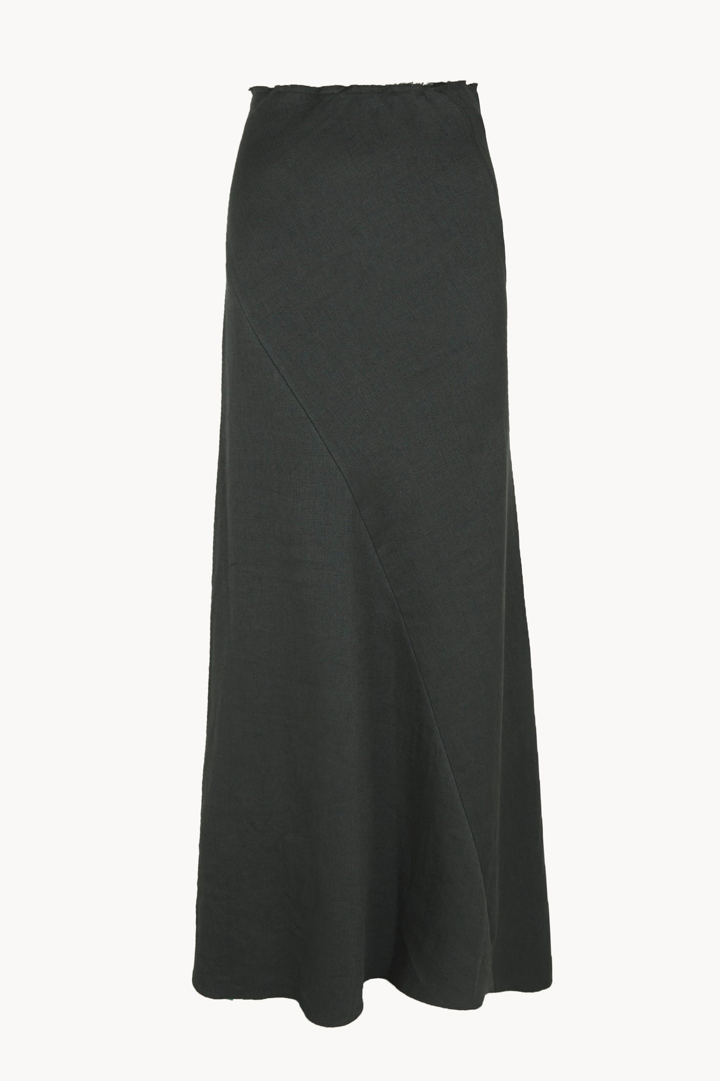 Kyo, ocean green linen and wool maxi skirt