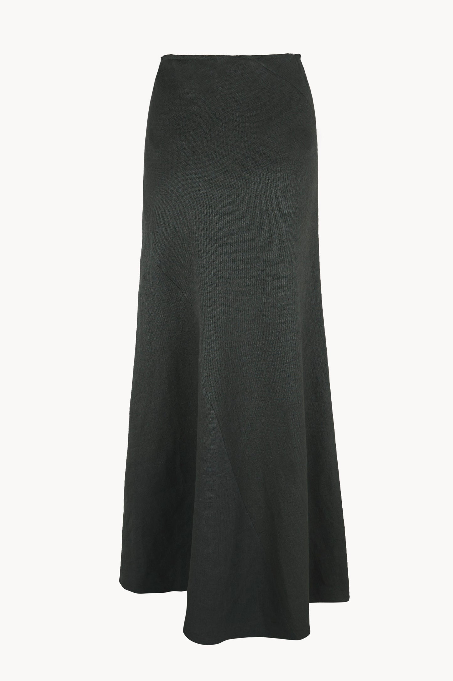 Kyo, ocean green linen and wool maxi skirt