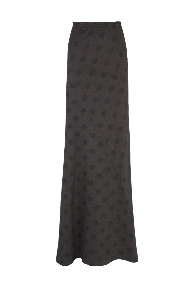 Lala, long polka dot jacquard skirt