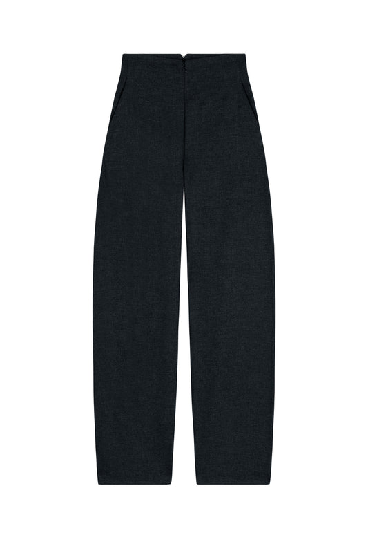 Lanna, black virgin wool and cashmere pants