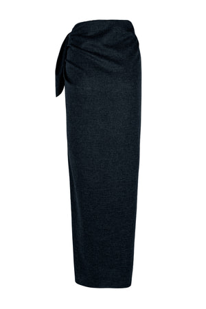 Lanna, black skirt in virgin wool and cashmere